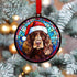 Cocker Spaniel Chocolate in Santa Hat Suncatcher Decoration